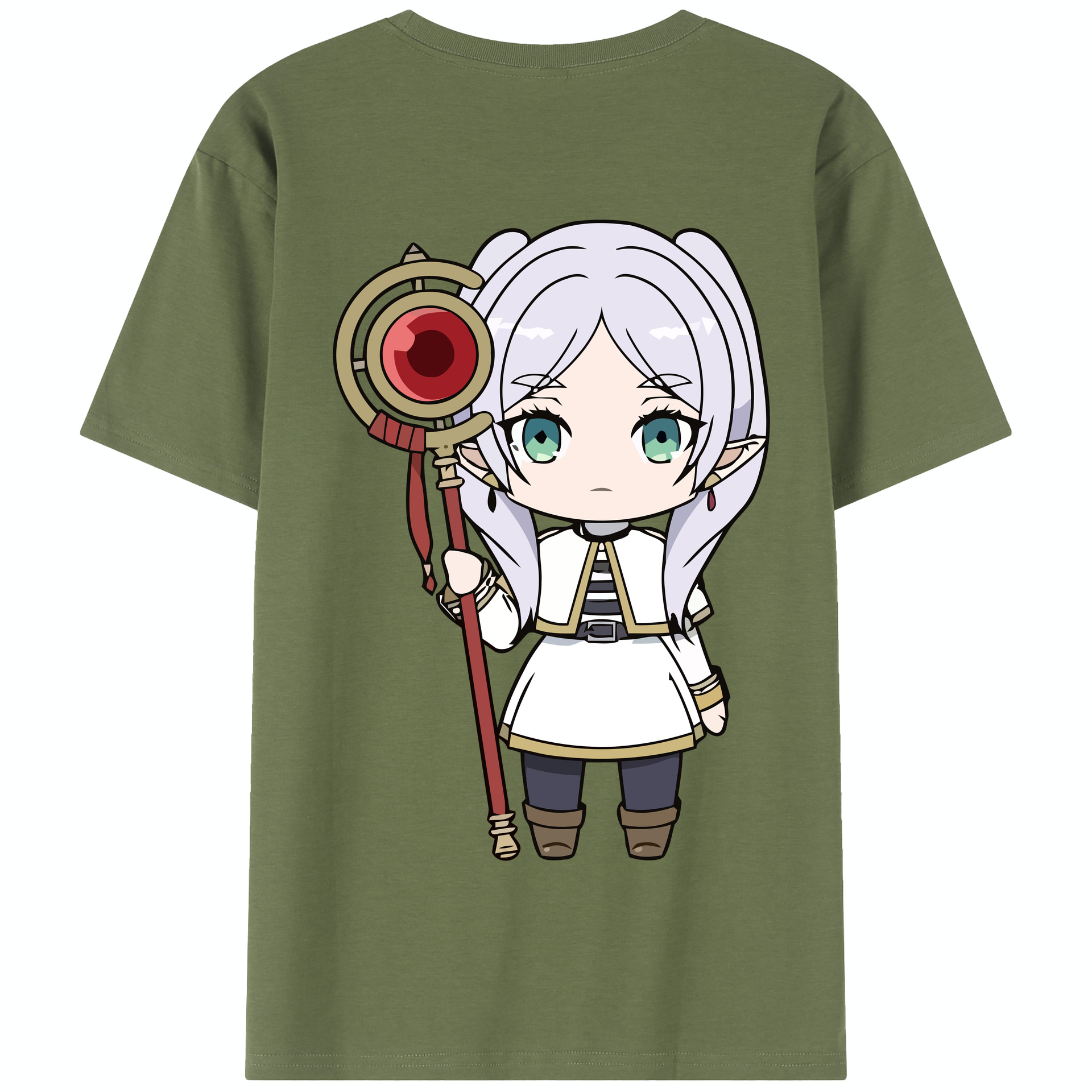（画像用） 葬送のフリーレン Frieren 綿100％半袖Tシャツ（背面プリント）